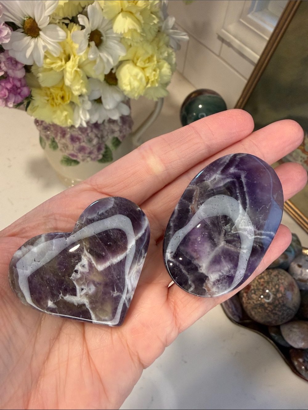 Dream Amethyst Heart & Palm Set: C1011